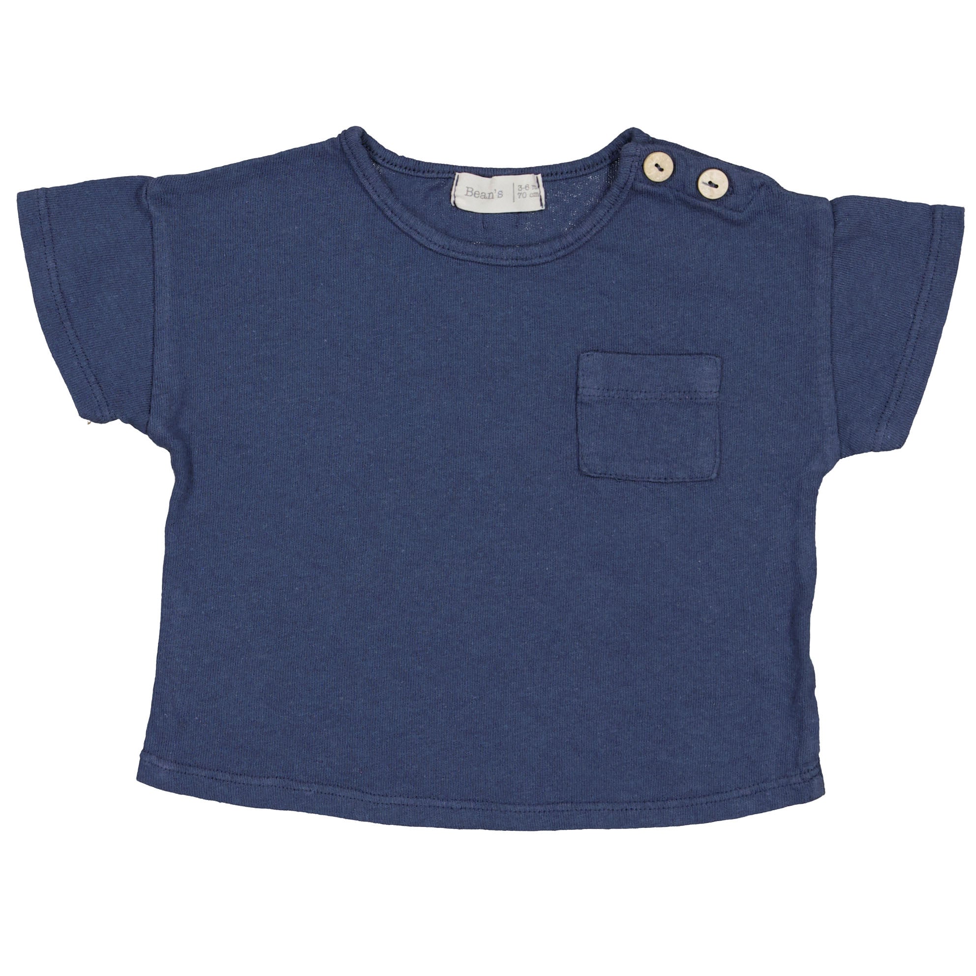 Cotton-linen T-shirt Blue