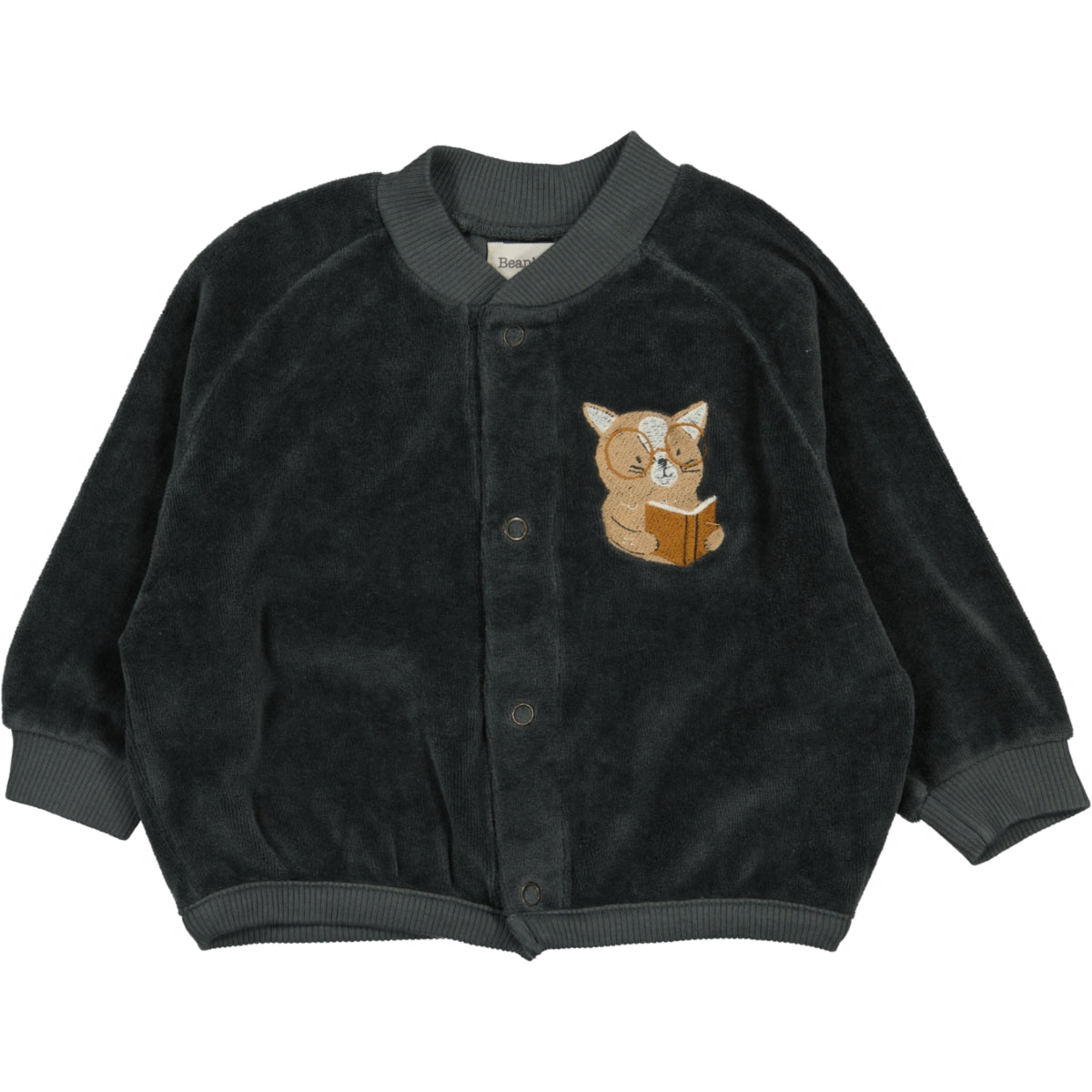 EMMA-Velvet Jacket Cat Charcoal