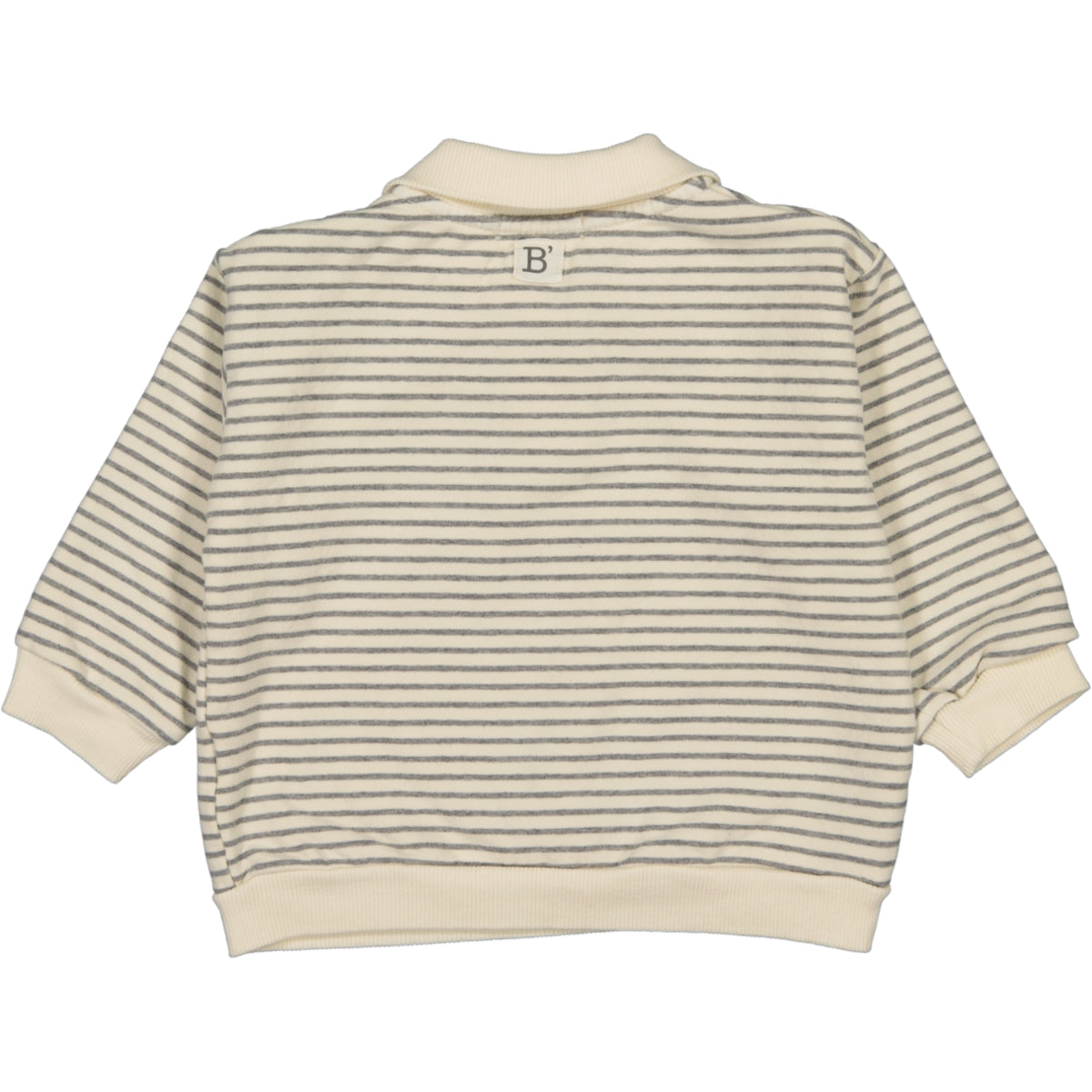 POL- Striped Polo sweatshirt Ecru