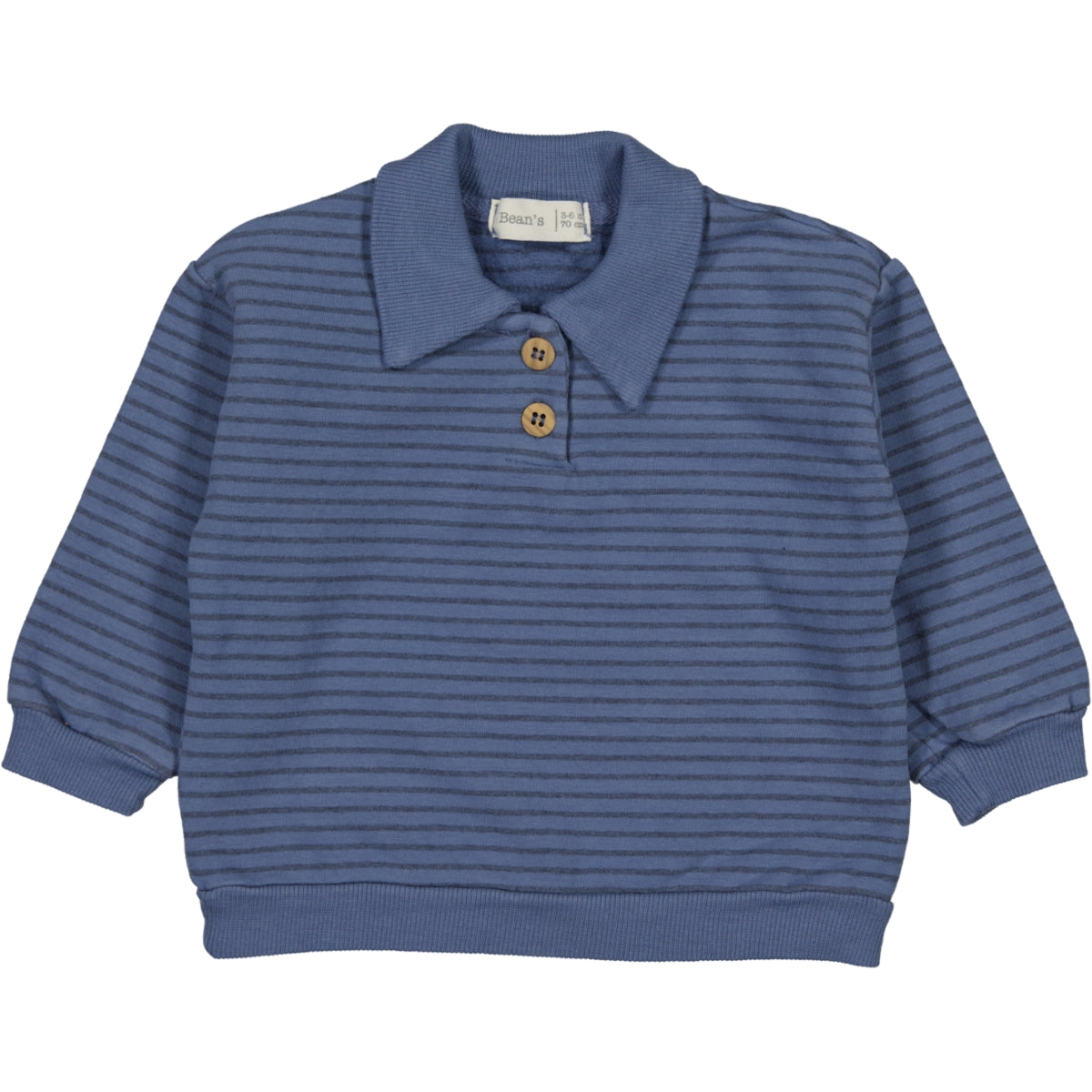 POL- Striped Polo sweatshirt Ink Blue