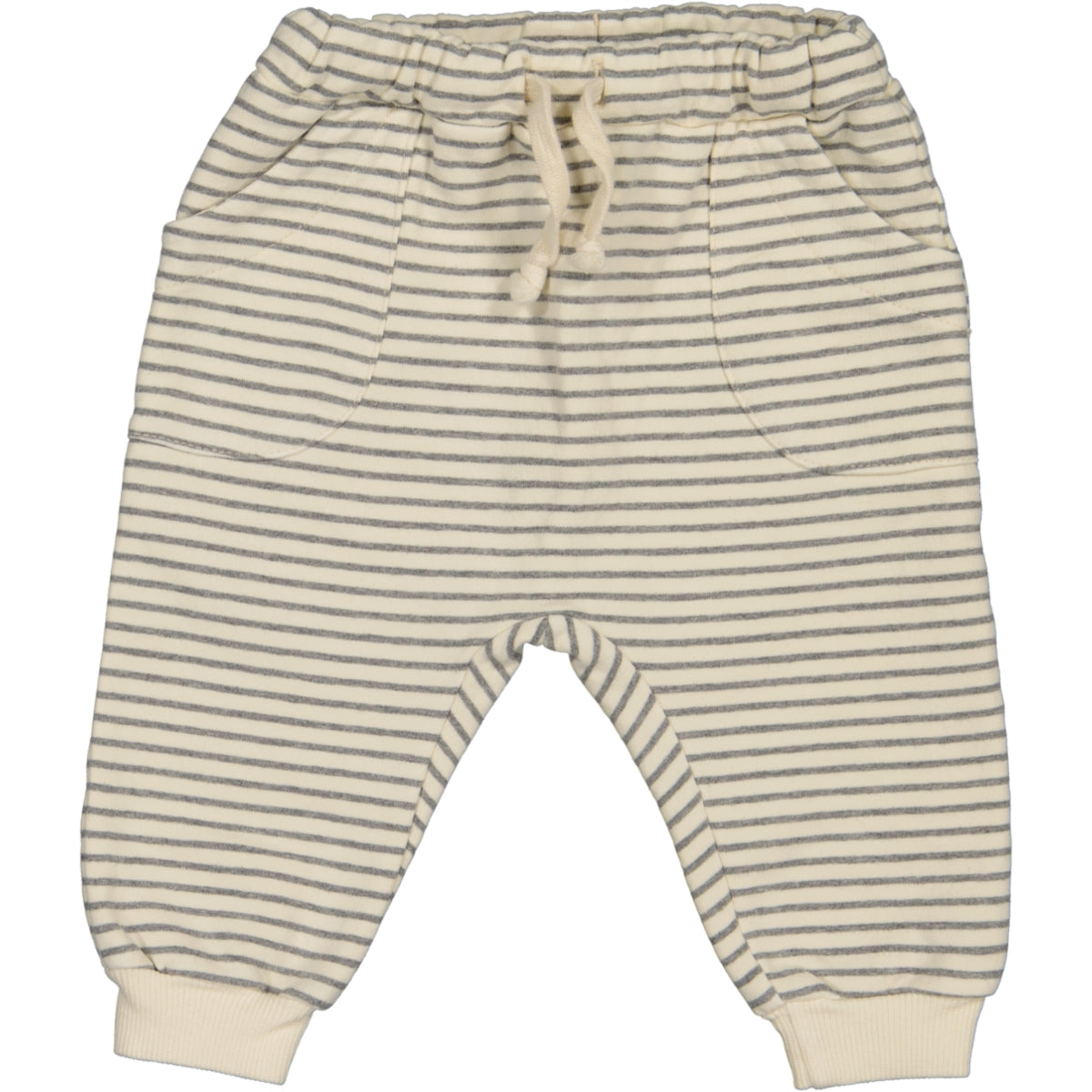 OLIVER- Striped Cotton Fleece Jogger Ecru