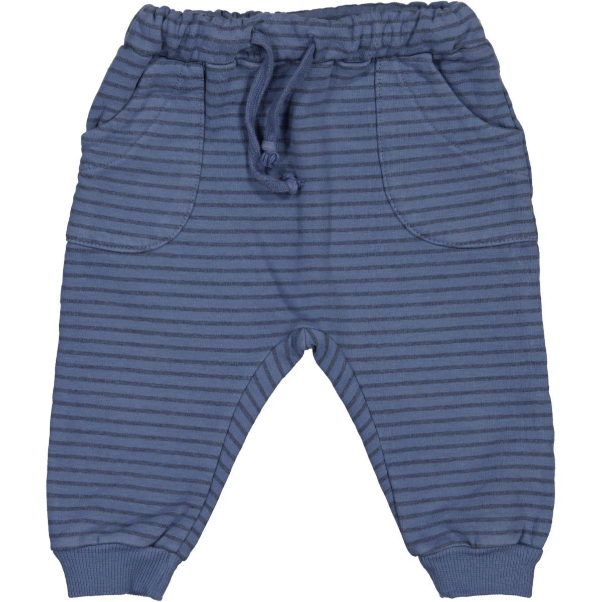 OLIVER- Striped Cotton Fleece Jogger Ink Blue