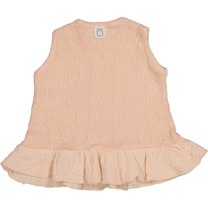TURTLE- Pointelle frilly Tank T-shirt Pink