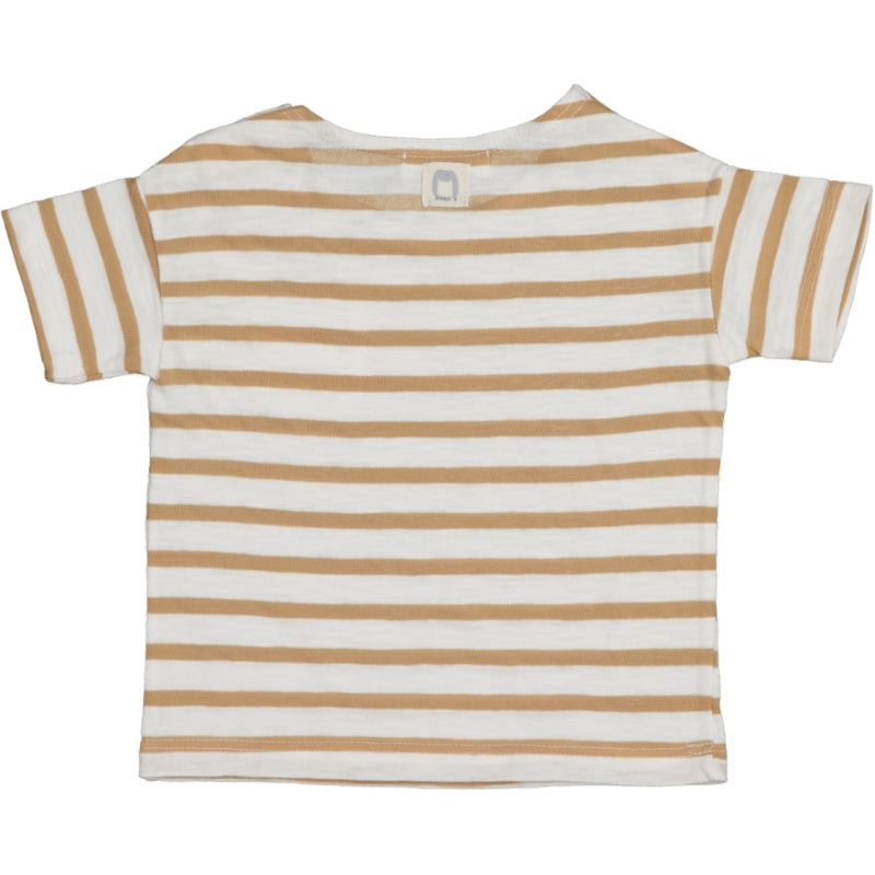 OCEAN-Striped T-shirt Tan