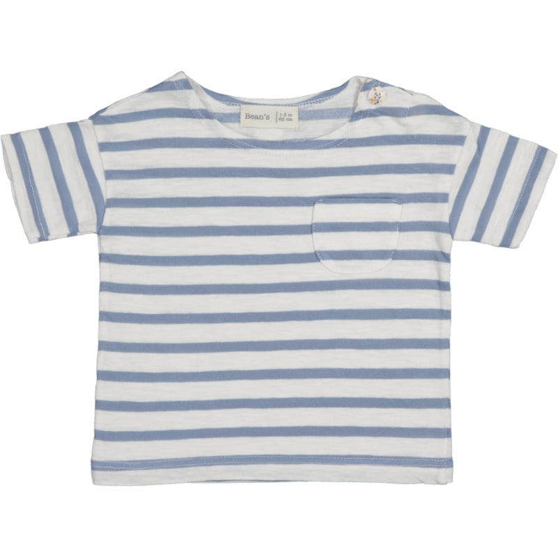 OCEAN-Striped T-shirt Blue