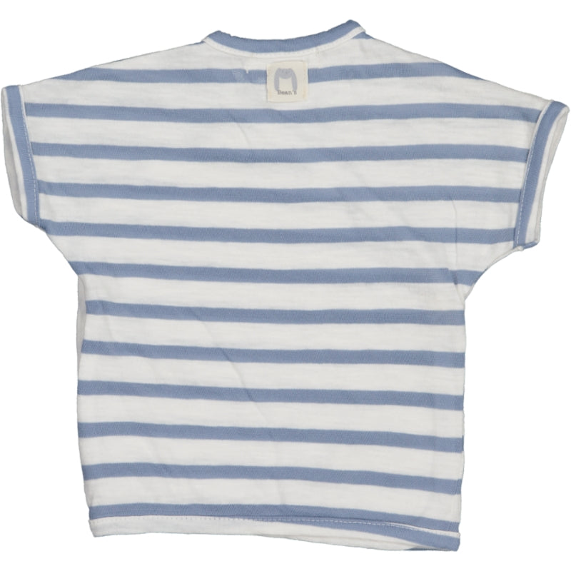 SEA- Striped  Wrap over T-shirt Blue