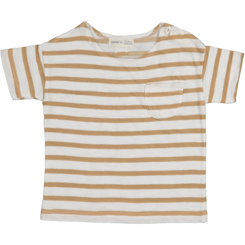 OCEAN-Striped T-shirt Tan