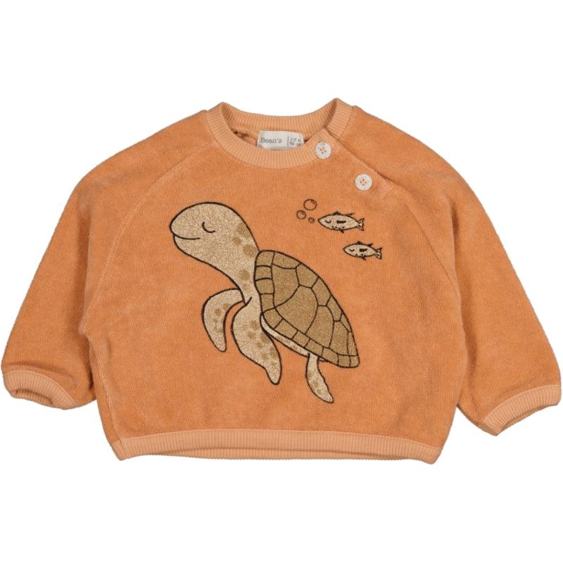 WHALE-Terry Turtle Sweatshirt Apricot
