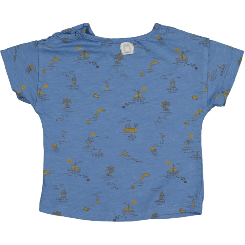 SUBMARINE-Camiseta Estampado barcos Azul