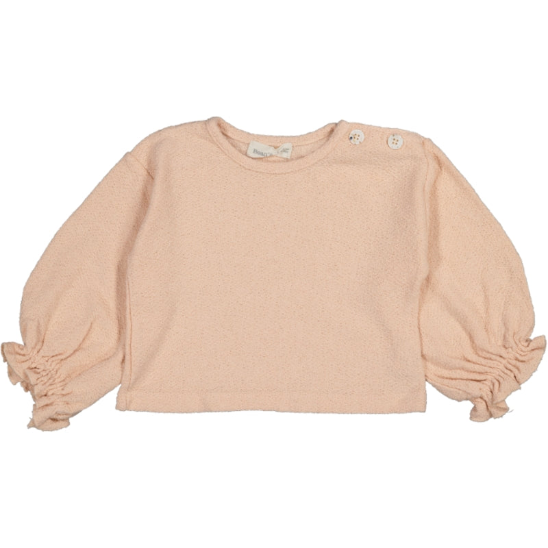 CORAL-Textured  long sleeve Girl T-Shirt Pink